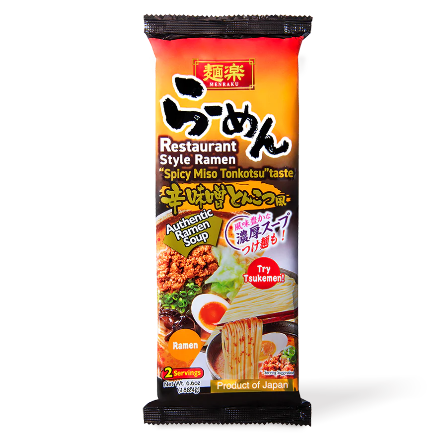 Hikari Miso - Menraku Ramen Soupe Saveur Miso Tonkotsu Épicé 2x92,2g