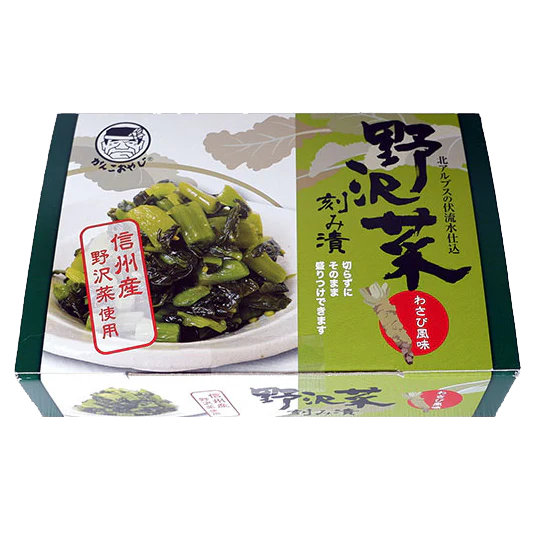 Hodaka kanko shokuhin - Nozawana mariné (parfumé au wasabi) 220g
