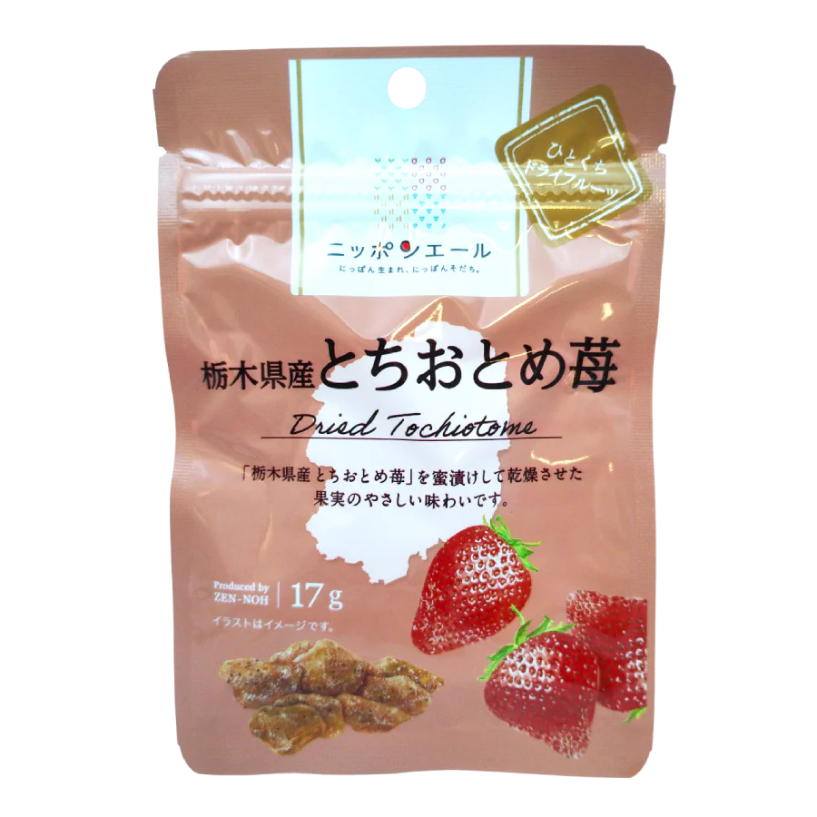 Ja Zenno - Fruits secs Fraises Tochiotome de la préfecture de Tochigi 17g