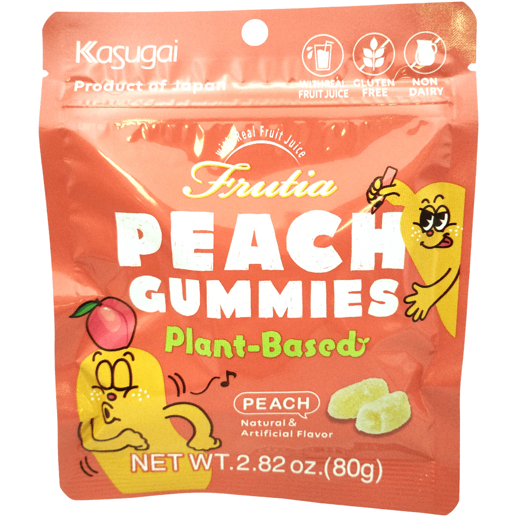 Kasugai - Gummies à la pêche végétaliens 80g