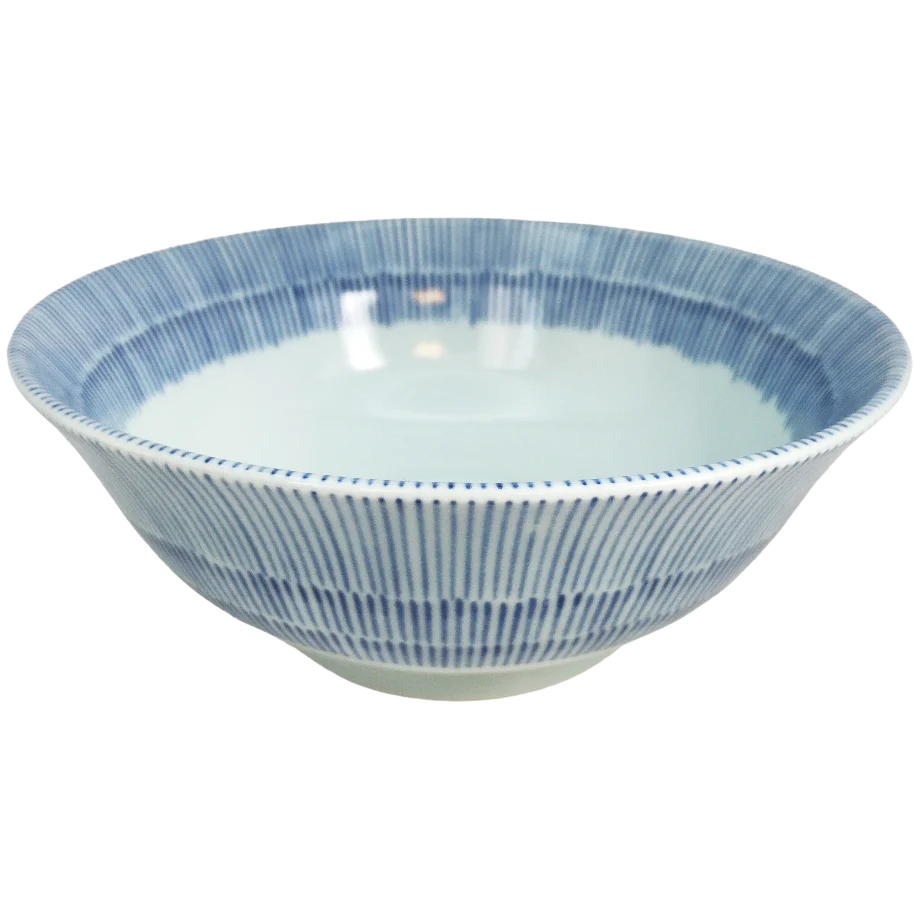 Bol à Ramen Motif Rayures Bleues Fines 18.9 x 7.6 cm