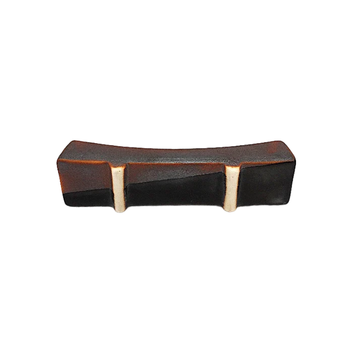 Repose-baguette en porcelaine avec finition tenmoku 6×1.5×1cm - Image 3