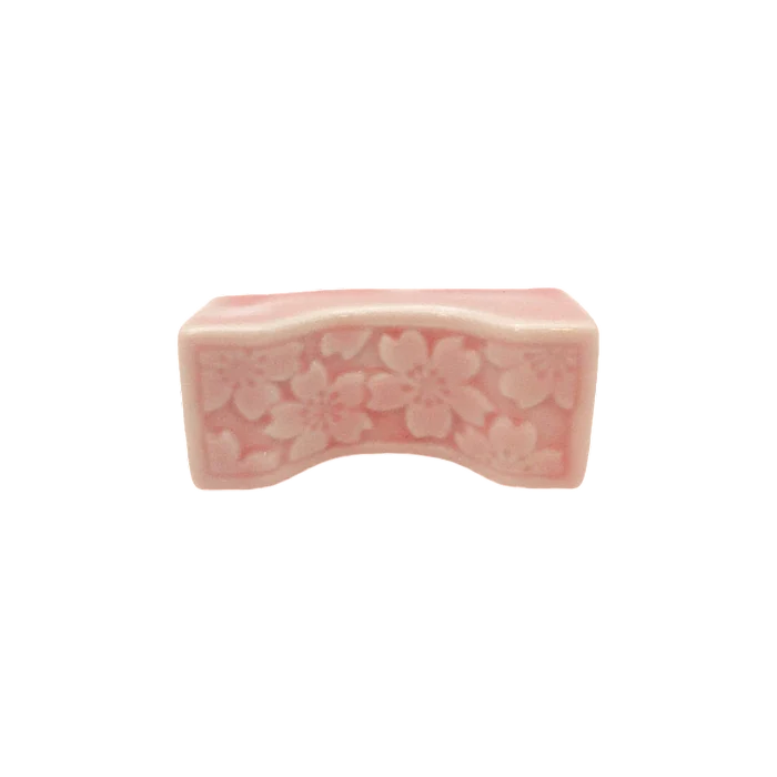 Repose-baguettes en porcelaine avec motif sakura Rose 4.9x2.3cm