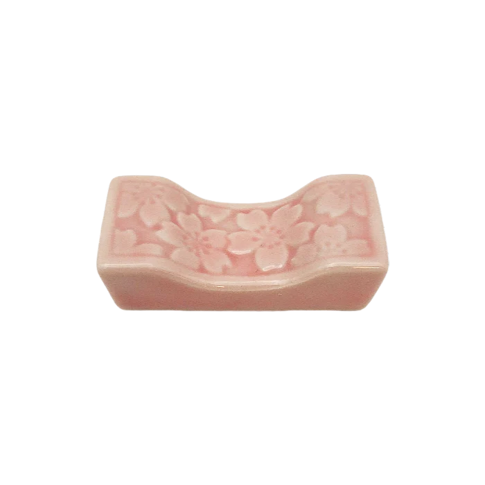 Repose-baguettes en porcelaine avec motif sakura Rose 4.9x2.3cm - Image 2