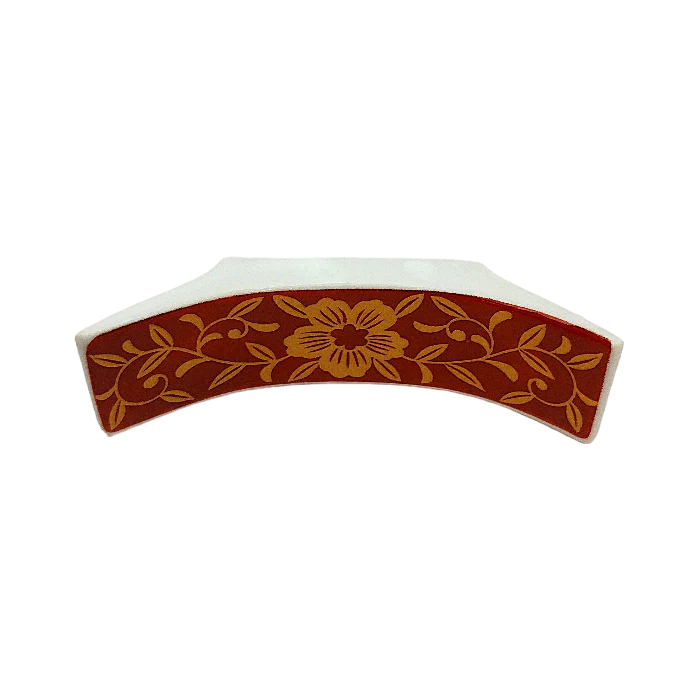 Repose-baguette en porcelaine en forme d'éventail rouge 7.2x2x1.8cm - Image 3