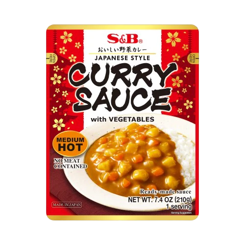 S&B - Sauce au curry avec légumes moyennement épicée 210g