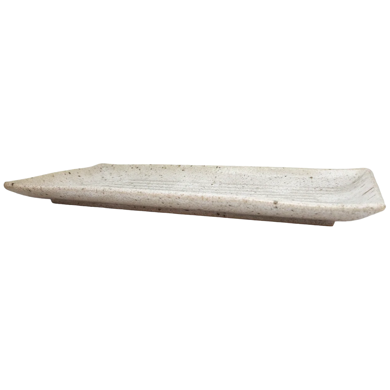 Assiette allongée en porcelaine au design ondulé 28.7 x 12.9 x 2.5 cm