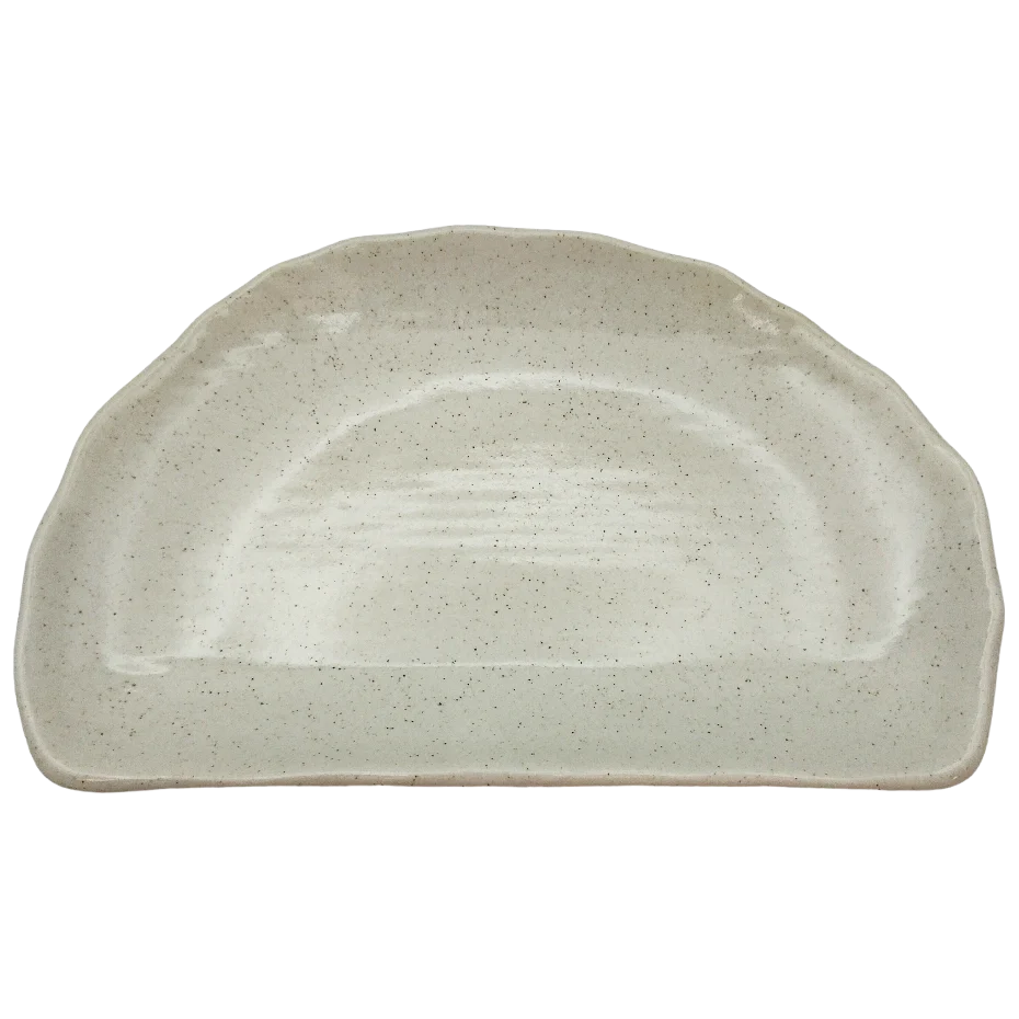Assiette en porcelaine Demi-Lune 21 x 13 x 3 cm - Image 2