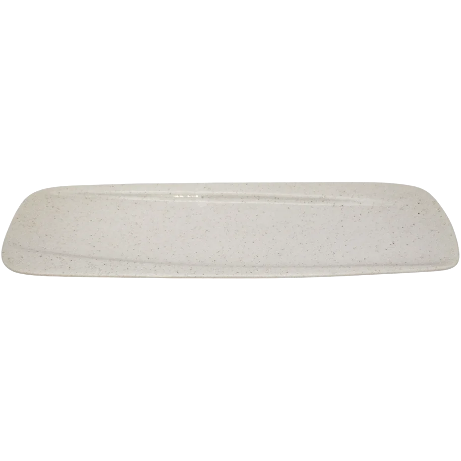 Plat en porcelaine en forme allongé Blanc 31.9 x 10 x 2.1 cm