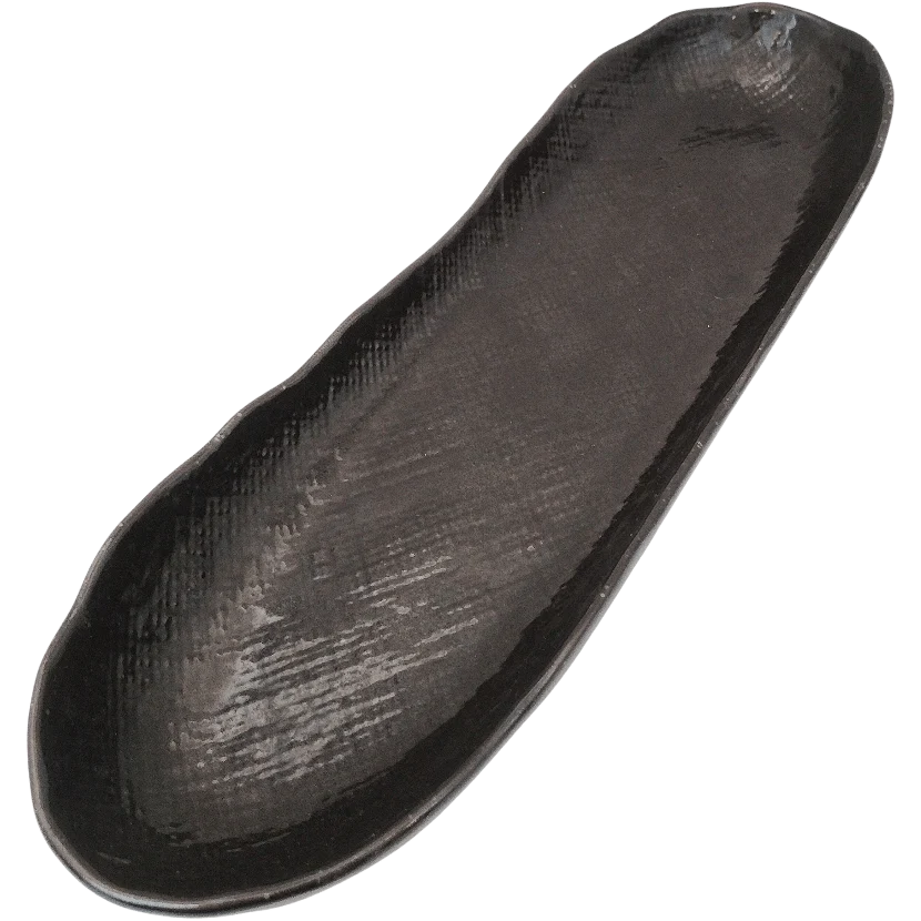 Plat en porcelaine en forme allongé Noir 33.4 x 10 x 3.5 cm