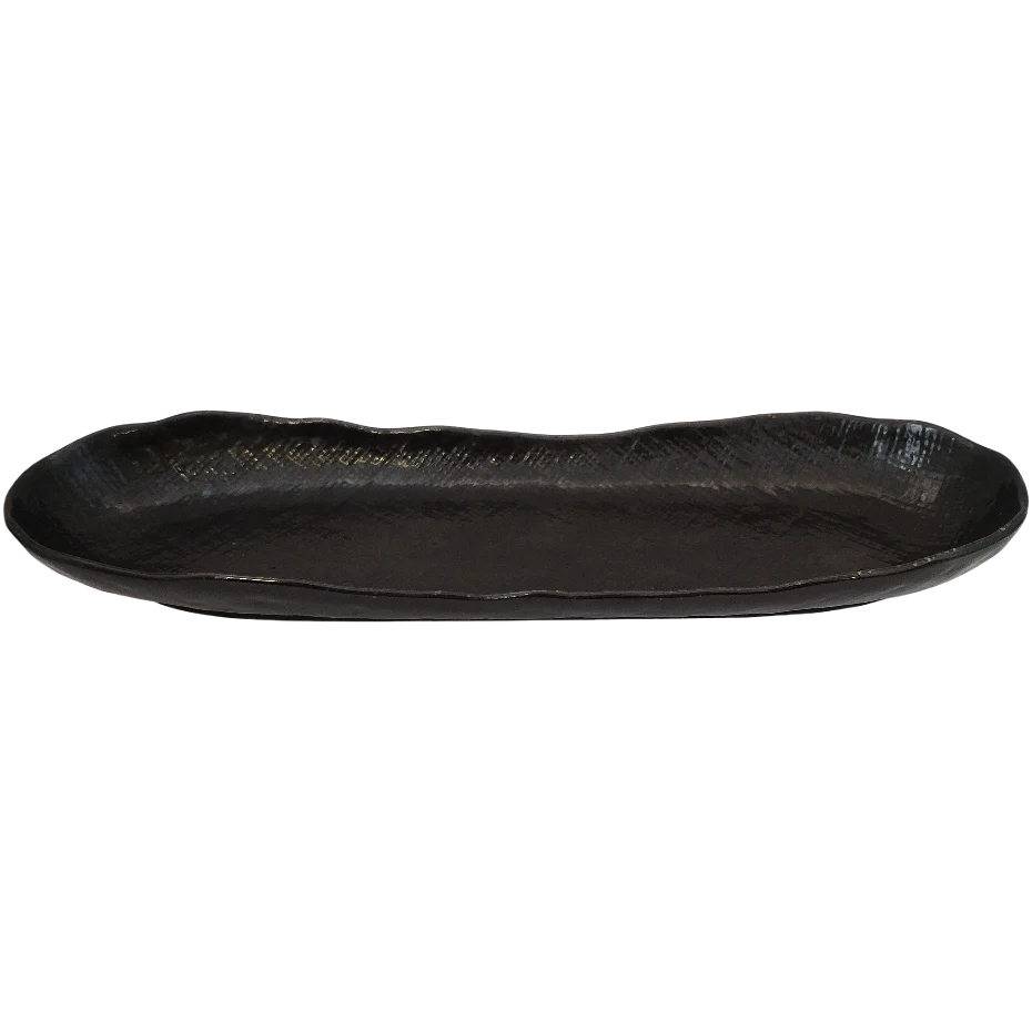 Plat en porcelaine en forme allongé Noir 33.4 x 10 x 3.5 cm - Image 2