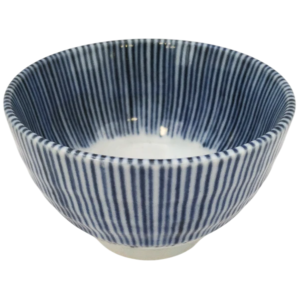 Tasse à thé en porcelaine à motif rayures 9 x 5.8 cm