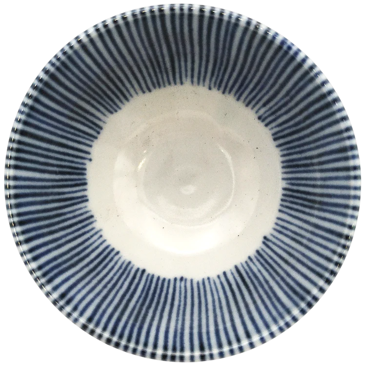 Tasse à thé en porcelaine à motif rayures 9 x 5.8 cm - Image 2
